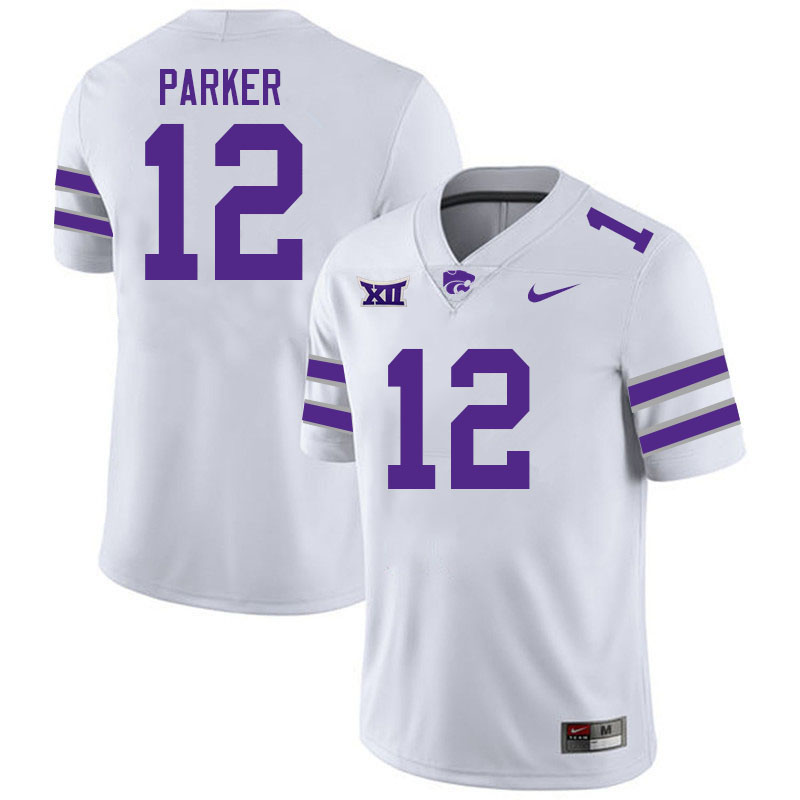 #12 AJ Parker Kansas State Wildcats Fotball Jerseys Stitched Sale-White